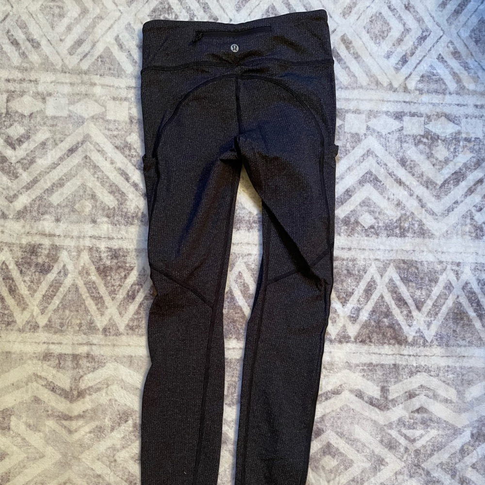 Lululemon full length leggings, gray/heathered, excellent condition